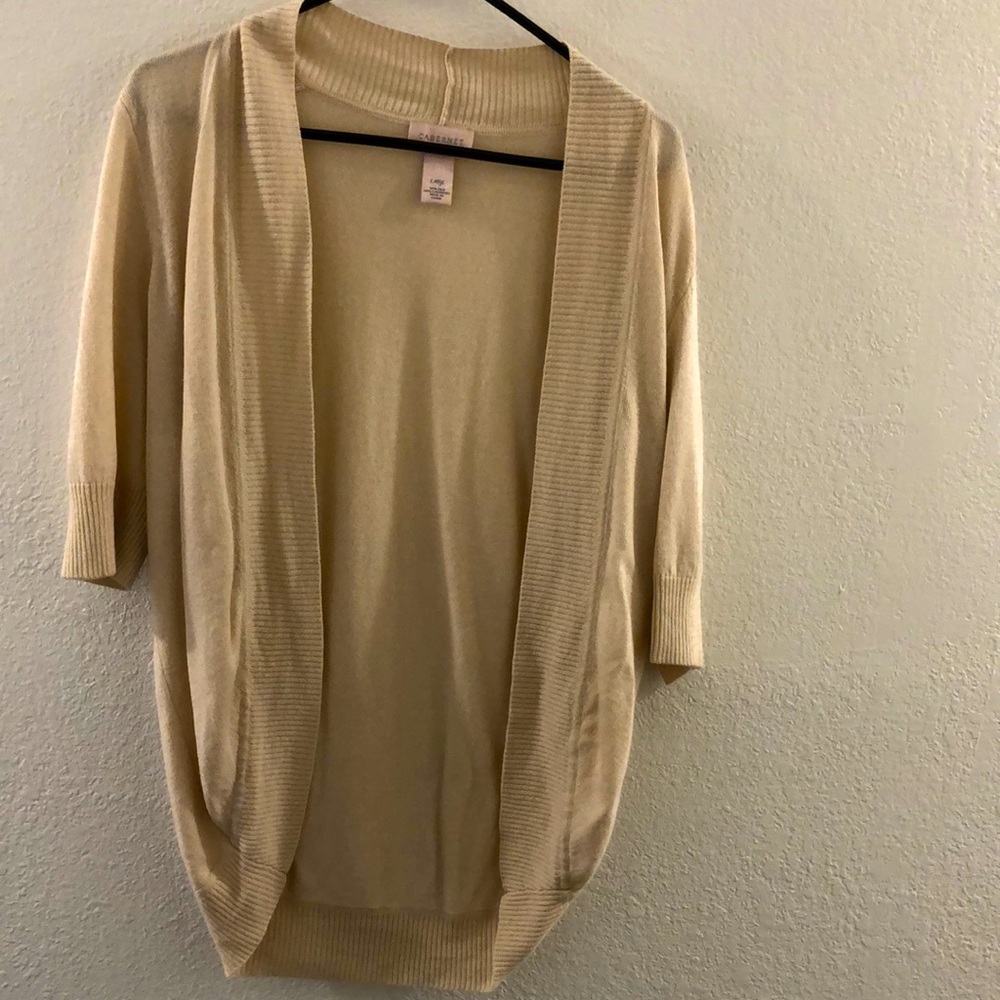 Cashmere and silk blend cream cardigan